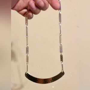 Sarah Coventry hammered silver plate statement necklace